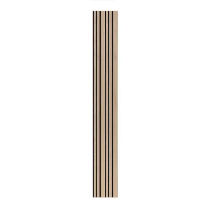 I-Wood Medio+ Mixed akustikpanel, ubehandlet natur, sort filt og lys kerne, egefiner, 16 x 300 mm