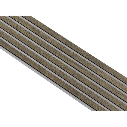 I-Wood Medio+ Original akustikpanel, sort olieret, grå filt og sort kerne, egefiner, 17 x 300 mm
