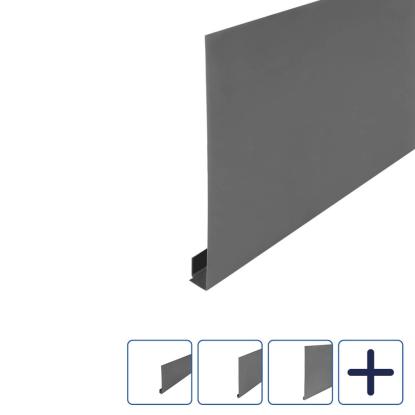 GTBUILD sternplade, kvartsgrå zink, 26 x 500 mm