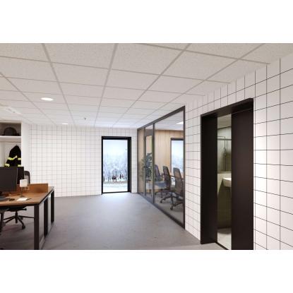 Fibo Colour vådrumspanel med 15 x 15 cm fliselook, 10 x 600 x 2400 mm, white contrast silk