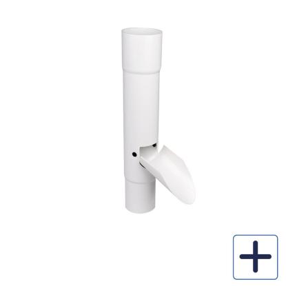 Plastmo vandudviser med klap, PVC, hvid