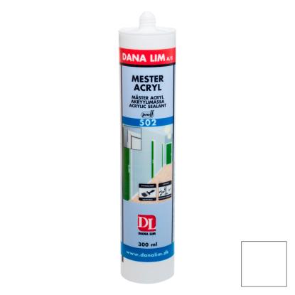 Dana Lim Mesteracryl 502 akrylfugemasse i patron, hvid - 300 ml