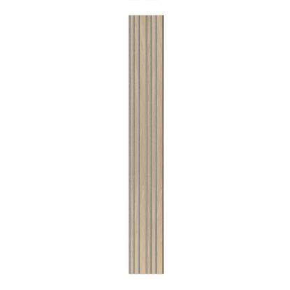 I-Wood Medio+ Mixed akustikpanel, hvid olieret, grå filt og sort kerne, egefiner, 17 x 300 mm