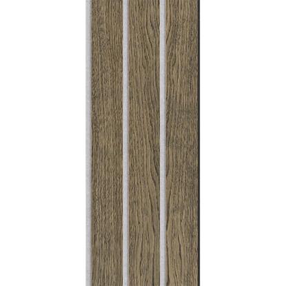 I-Wood Basic 3-lamel akustikpanel, sort olieret, grå filt og sort kerne, egefiner, 17 x 300 mm 