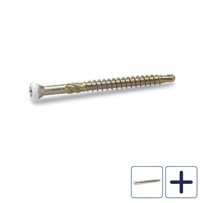 FAST gulv/listeskrue, gulforzinket, hvid, 3,2 mm - 250 stk.