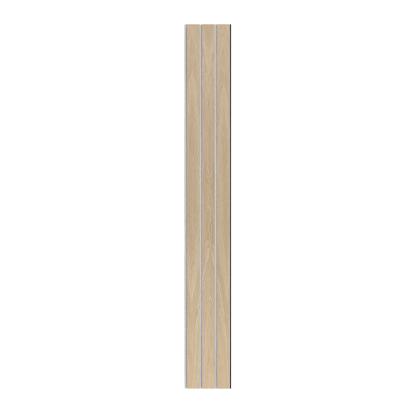 I-Wood Basic 3-lamel akustikpanel, hvid olieret, grå filt og sort kerne, egefiner, 17 x 300 mm 