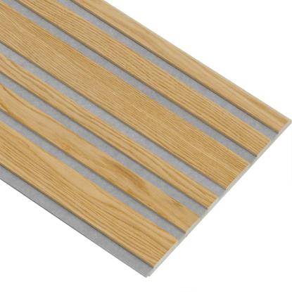 I-Wood Basic Mixed akustikpanel, klar olieret, grå filt og lys kerne, egefiner, 16 x 300 mm 