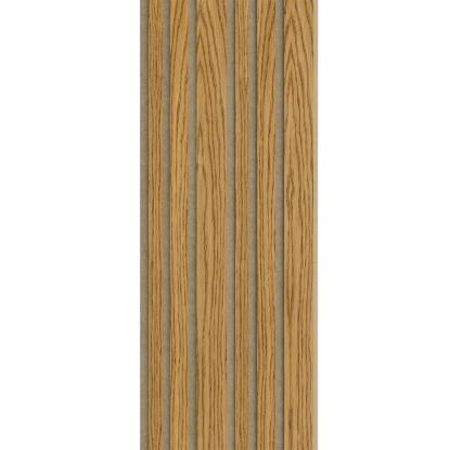 I-Wood Medio+ Mixed akustikpanel, brun olieret, brun filt og lys kerne, egefiner, 16 x 300 mm