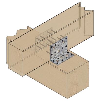 SIMA vinkelbeslag V14 med rib, pregalvaniseret, 91 x 52 x 3,0 x 116 mm