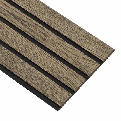 I-Wood Medio+ 4-lamel akustikpanel, sort olieret, sort filt og sort kerne, egefiner, 17 x 300 mm