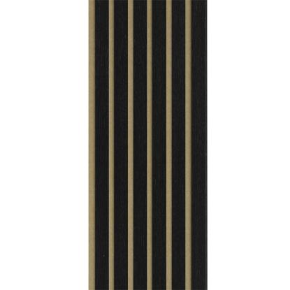 I-Wood Basic Original akustikpanel, sortmalet, brun filt og sort kerne, egefiner, 17 x 300 mm 