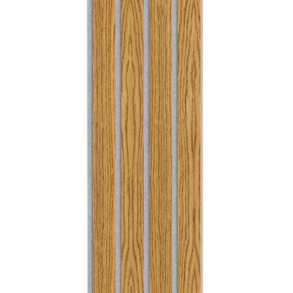 I-Wood Basic 4-lamel akustikpanel, brun olieret, grå filt og lys kerne, egefiner, 16 x 300 mm 
