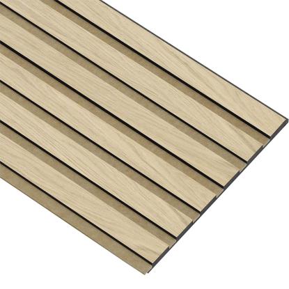 I-Wood Basic Original akustikpanel, ubehandlet natur, brun filt og sort kerne, egefiner, 17 x 300 mm 