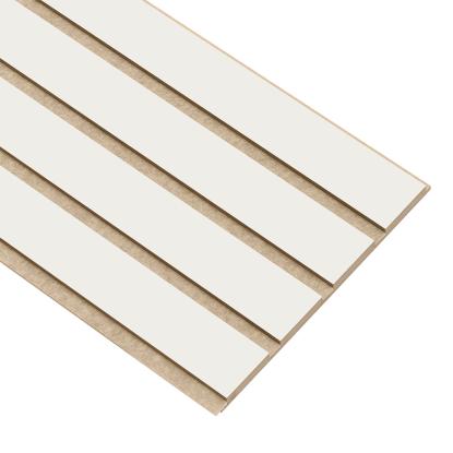 I-Wood Basic 4-lamel akustikpanel, hvidmalet, beige filt og lys kerne, folie, 16 x 300 mm 