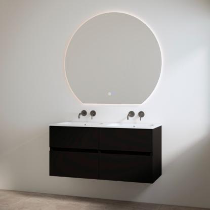 Best Design Bora One-Box møbelsæt med vask uden hanehuller, mat sort, 120 cm