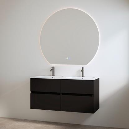 Best Design Bora One-Box møbelsæt med vask og hanehuller, mat sort, 120 cm