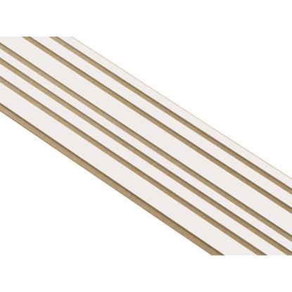 I-Wood Medio+ Mixed akustikpanel, hvidmalet, brun filt og lys kerne, folie, 16 x 300 mm