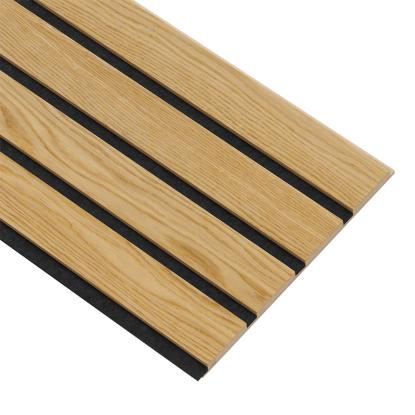 I-Wood Medio+ 4-lamel akustikpanel, klar olieret, sort filt og lys kerne, egefiner, 16 x 300 mm