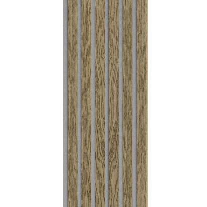 I-Wood Medio+ Original akustikpanel, mørkebrun olieret, grå filt og lys kerne, egefiner, 16 x 300 mm