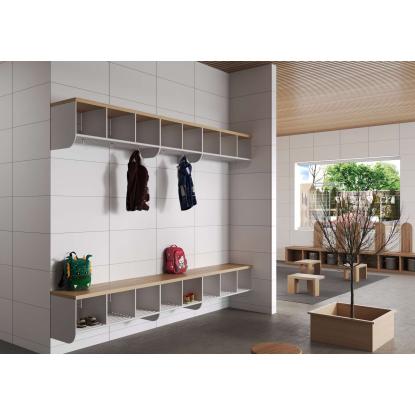 Fibo Colour vådrumspanel med 60 x 30 cm fliselook, 10 x 600 x 2400 mm, denver white high gloss