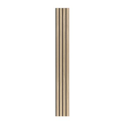 I-Wood Basic 4-lamel akustikpanel, hvid olieret, sort filt og lys kerne, egefiner, 16 x 300 mm 