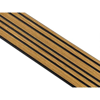 I-Wood Medio+ Mixed akustikpanel, brun olieret, sort filt og sort kerne, egefiner, 17 x 300 mm