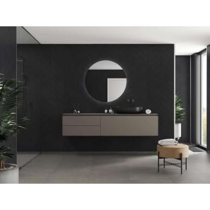 Fibo Cement vådrumspanel med sildebenslook, 10 x 600 x 2400 mm, dark ash silk