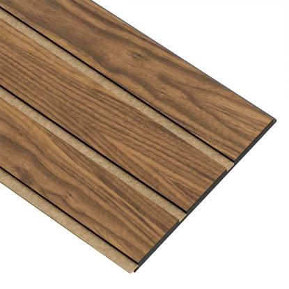 I-Wood Basic 3-lamel akustikpanel, klar olieret, brun filt og sort kerne, valnøddefiner, 17 x 300 mm 