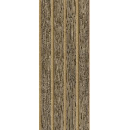 I-Wood Medio+ 4-lamel akustikpanel, sort olieret, brun filt og lys kerne, egefiner, 16 x 300 mm