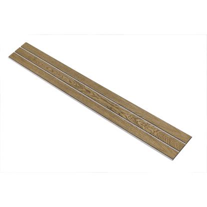I-Wood Basic 3-lamel akustikpanel, mørkebrun olieret, grå filt og sort kerne, egefiner, 17 x 300 mm 