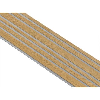 I-Wood Medio+ Mixed akustikpanel, klar olieret, grå filt og lys kerne, egefiner, 16 x 300 mm