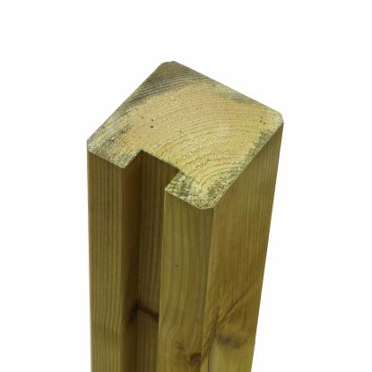 PLUS krydsskåret profilstolpe med 1 spor, trykimprægneret træ, 9 x 9 x 268 cm