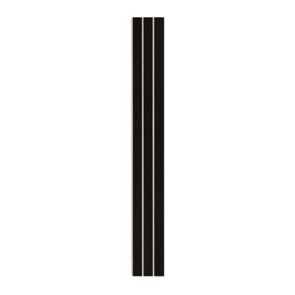 I-Wood Medio+ 3-lamel akustikpanel, sortmalet, beige filt og sort kerne, egefiner, 17 x 300 mm