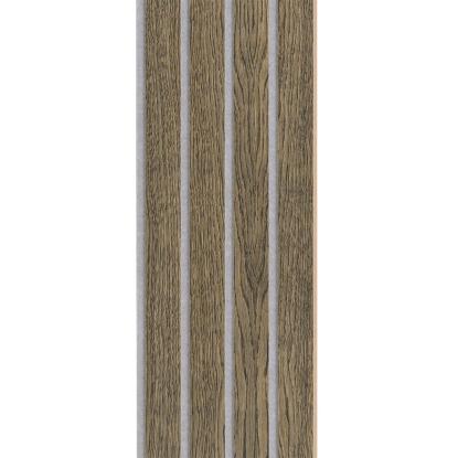 I-Wood Basic 4-lamel akustikpanel, sort olieret, grå filt og lys kerne, egefiner, 16 x 300 mm 