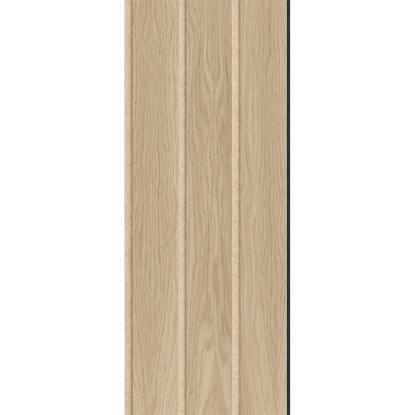 I-Wood Basic 3-lamel akustikpanel, hvid olieret, beige filt og sort kerne, egefiner, 17 x 300 mm 
