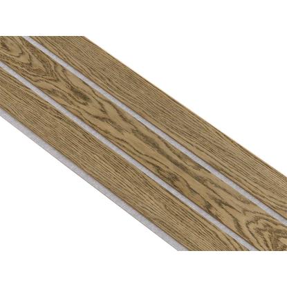 I-Wood Basic 3-lamel akustikpanel, mørkebrun olieret, grå filt og lys kerne, egefiner, 16 x 300 mm 