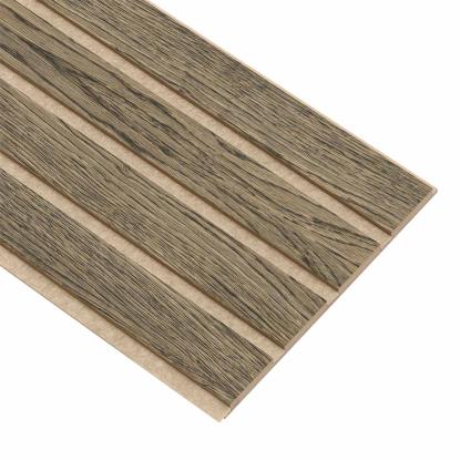 I-Wood Basic 4-lamel akustikpanel, sort olieret, beige filt og lys kerne, egefiner, 16 x 300 mm 