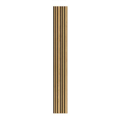 I-Wood Basic Mixed akustikpanel, klar olieret, sort filt og lys kerne, egefiner, 16 x 300 mm 