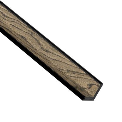 I-Wood UniPanel indvendigt hjørne, sort olieret, sort kerne, egefiner, 17 x 55 x 2780 mm
