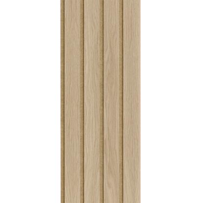 I-Wood Basic 4-lamel akustikpanel, hvid olieret, brun filt og lys kerne, egefiner, 16 x 300 mm 