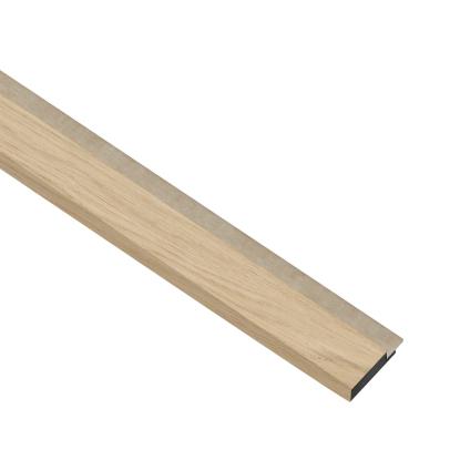 I-Wood afslutningsliste til akustikpanel, ubehandlet natur, beige filt og sort kerne, egefiner, 17 x 42 mm