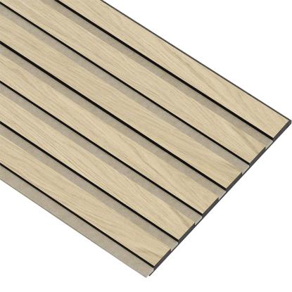 I-Wood Medio+ Original akustikpanel, ubehandlet natur, beige filt og sort kerne, egefiner, 17 x 300 mm