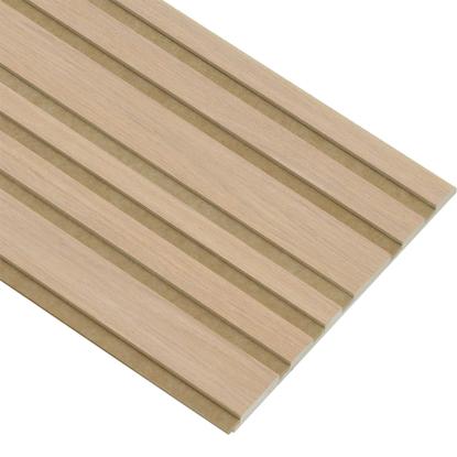 I-Wood Basic Mixed akustikpanel, ubehandlet natur, brun filt og lys kerne, egefiner, 16 x 300 mm 