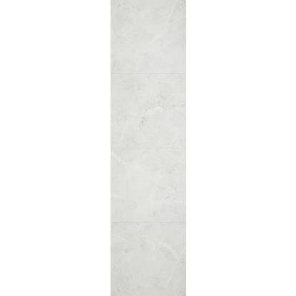 Fibo Stone vådrumspanel med 60 x 60 cm fliselook, 10 x 600 x 2400 mm, white marble silk