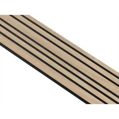 I-Wood Medio+ Mixed akustikpanel, hvid olieret, sort filt og lys kerne, egefiner, 16 x 300 mm