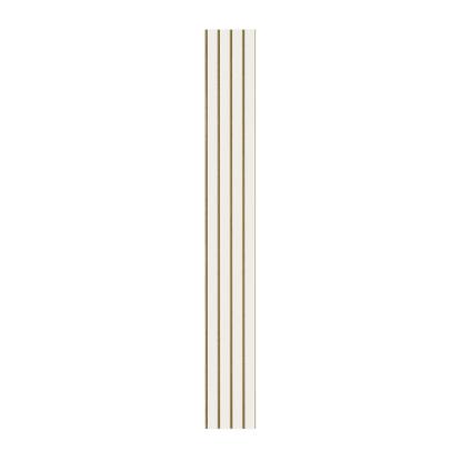 I-Wood Basic 4-lamel akustikpanel, hvidmalet, brun filt og lys kerne, folie, 16 x 300 mm 