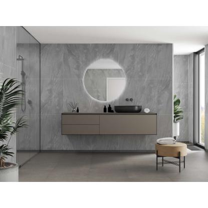 Fibo Stone vådrumspanel med 60 x 80 cm fliselook, 10 x 600 x 2400 mm, grey stone extreme matt