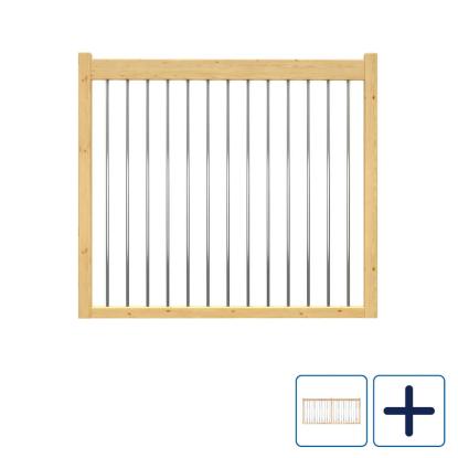 DOLLE Lyon reposgelænder med stålbalustre, lakeret fyr