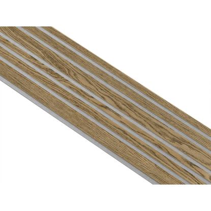 I-Wood Basic Mixed akustikpanel, mørkebrun olieret, grå filt og lys kerne, egefiner, 16 x 300 mm 