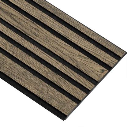 I-Wood Medio+ Mixed akustikpanel, sort olieret, sort filt og sort kerne, egefiner, 17 x 300 mm